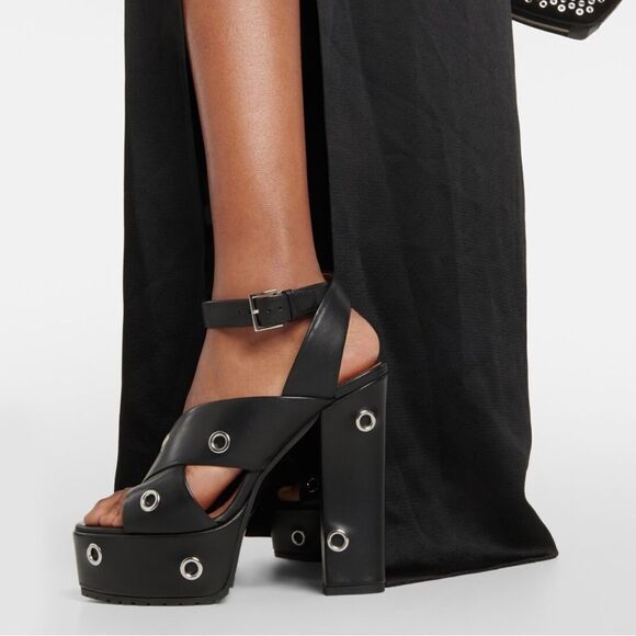 Alaia Eyelets Leather Platform Sandals size 37.5 - Picture 2 of 16